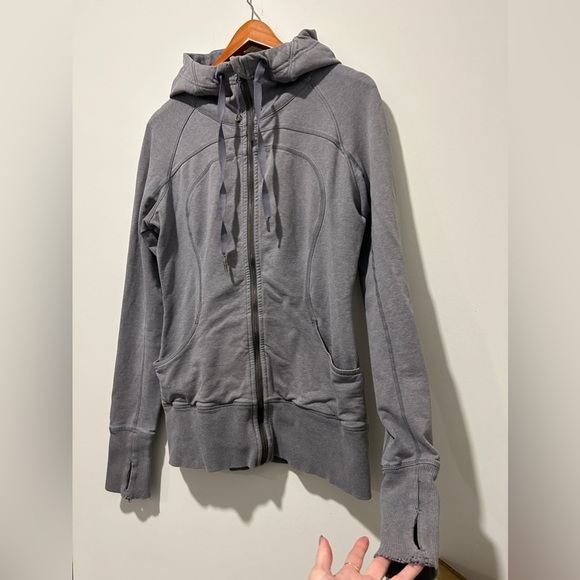 Lululemon Gray Scuba Hoodie Zip Jacket Sz 8 - Picture 4 of 8